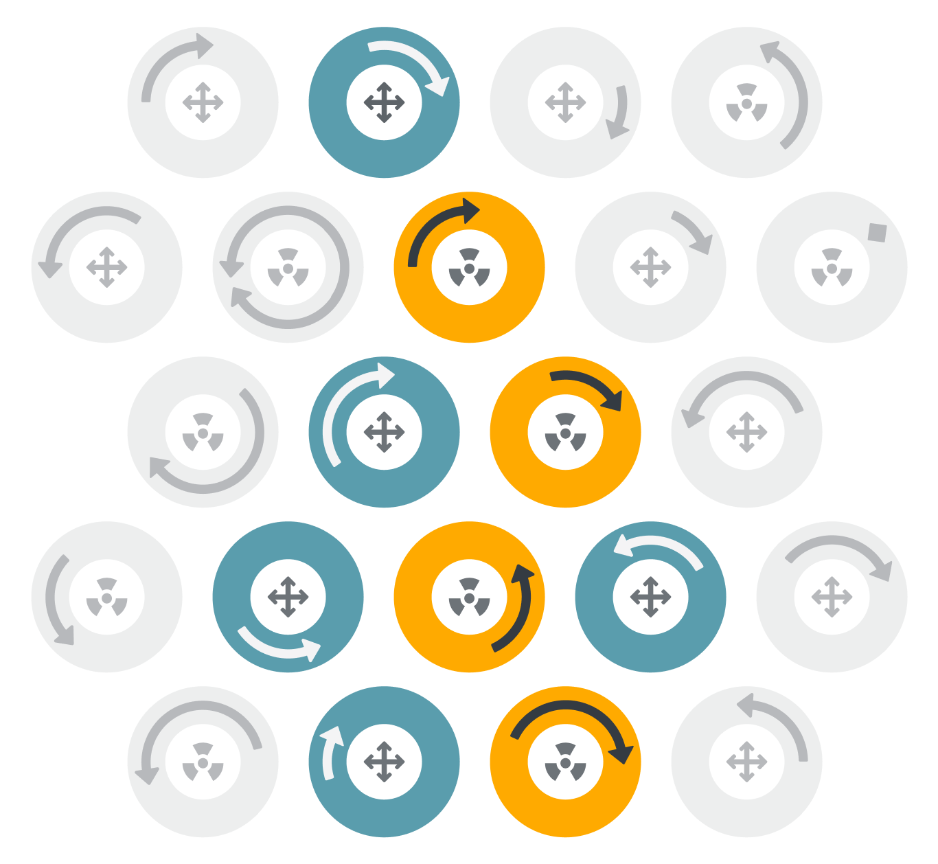 Decorative arrangement of radiotherapy treatment sofware components